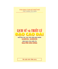 Lịch Sử Và Triết Lý Đạo Cao Đài – Gabriel Gobron