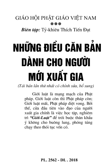 Những Điều Căn Bản Dành Cho Người Mới Xuất Gia – Thích Tiến Đạt - Ảnh 2