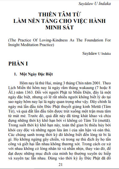 Thiền Tâm Từ – Sayadaw U Indaka - Ảnh 2